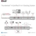 Club3D dokstacija CSV-1581, Thunderbolt 4, 3x Thunderbolt 4, 3x USB 2.0, 1x RJ-45, 140 W, 1000 Mbit/s, melna