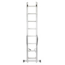 Divsekciju alumīnija kāpnes FORCEKRAFT FK-BL-E209 2x9 pakāpieni 150 kg slodze