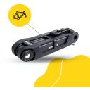 Manta Segmented Folding Bike Lock XR00FL01, 85cm, 8.5mm, rūdīts SS400 tērauds, 0.74kg, atslēgas slēdzene, melns
