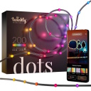 Ziemassvētku eglītei un dekoram viedā LED gaismas virtene Dots 200 RGB diodes 10m 4.5 W melns vads TWD200STP-BEU Twinkly