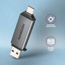 Axagon M&auml;lukaardi lugeja CRE-DAC USB 3.0 Type-A/Type-C 5000 Mbit/s 2 pesa, &uuml;hilduvad m&auml;lukaardid: MicroSD, SD, MMC, hall