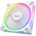Asus Datora ventilators MR120 90DA00I3-B09020, 12V, 0.18A, 21dB, 1.7mmH2O, 3 ventilatori, 20 LED, 1600 RPM, 58 cfm, balts