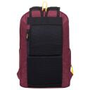 Rivacase Kuprinė 5421BURGUNDYRED, 14L, 13.3", 450g, atspari vandeniui, 2 priekinės ki&scaron;enės, 2 &scaron;oninės ki&scaron;enės