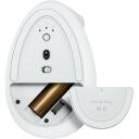 Logitech USB optinė pelė vertikali, 910-006477, 4000 DPI, 6 mygtukai, RF belaidis + Bluetooth, balta