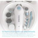 Homedics Pro Manicure Set MAN-3023A-EU, valge, k&uuml;&uuml;nte kuivati, 12 otsikut, aku, 2 kiirus