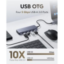 PortMate USB-C 6-in-1 centrmezgls 4K 30Hz HDMI USB-C PD 4x USB-A 3.0 Alumīnija pelēks Cudy UH500
