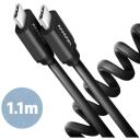Axagon USB-C į USB-C kabelis BUCM-CM20TB 1.1m 60W 2x USB-C vyri&scaron;kas juodas