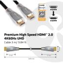 Club3D HDMI 2.0 кабель CAC-1310 3м 4K 60Hz 18Gbps Премиум Высокой скорости, Черный/Серебристый