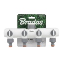 4-veidu sadalītājs ar vārstiem, WHITE LINE, WL-3054K, 1" vītnes savienojums ar samazinājumu uz 3/4", 4 neatkarīgi regulējami vārsti.