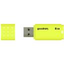 Goodram Pendrive UME2 8GB USB 2.0 UME2-0080Y0R11, 8GB, 20MB/s, 5MB/s, geltona, USB 2.0, raktų pakabuko anga