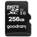 Goodram m&auml;lukaart microSD M1AA-2560R12, 256GB, UHS-I, 100MB/s, 10MB/s, SD adapter, must, l&ouml;&ouml;gikindel, veekindel