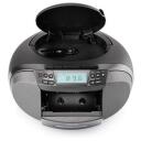Jvc Radio atskaņotājs JVCRCE444B, 239mm, 260mm, 129mm, 2x2W, 30 iepriek&scaron; iestatītas stacijas, CD atskaņotājs, kasetofons