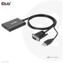 Club3D адаптер CAC-1720 VGA в HDMI, 1 HDMI, 1 USB 2.0, 1 15pin D-sub, 0.6m