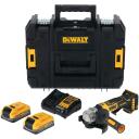 Dewalt Leņķa slīpma&scaron;īna DCG404S2T-QW 18V, 125 mm, 2 x 3,5 Ah, bez oglī&scaron;u motors, elektroniska bremze, elektroniska sajūga