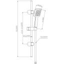 Ab Du&scaron;ikomplekt koos toruga 9145647, 70cm, 150cm, 9.6cm, 24.3cm, kroom, k&auml;eshoitav du&scaron;ipea, vertikaalne riba, seinakinnitus