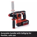 Bezvadu rotācijas āmurs HEROCCO, EINHELL 4513975, 18V, 3.0Ah akumulators, 4+1 funkcijas, 2.2J trieciena spēks