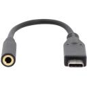 Digitus USB Type-C audio adapteris kabelis, AK-300321-002-S, 0.2m, 24bit/48KHz, USB 3.1, melns