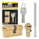 Keltin spynos cilindras 30/40 K02608, 30/30mm, &scaron;lifuotas žalvario spalvos, 3 raktai, 25000 ciklų, aliuminis, ZnAl mechanizmas