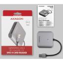 Axagon M&auml;lukaardi lugeja CRE-S3 USB 3.2 Gen 1 3-slot, 5000 Mbit/s, toetab CF, SD, microSD, MMC, alumiinium, hall