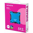 Adata SSD, SD620, SD620-512GCBL, 512 GB, USB 3.2 Gen 2, 520 MB/s, 460 MB/s, zila, triecienizturīgs, silikons