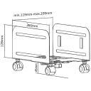 Maclean Mount Castor platform MC-851, 260mm, 119mm, 128mm, 10kg, melna, riteņi, brīdinājumi