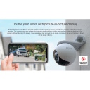 Ezviz C8PF CS-C8PF-2MP-W1 Lauko Dvigubo Objektyvo IP65 2MP 2K I&scaron;mani Pasukama 360&deg; Kamera MicroSD / Naktinis Matymas Balta