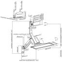 Maclean seinakinnitus LCD monitorile ja klaviatuurile MC-838, 9kg, 17-32'', VESA 75x75, 100x100, must, gaasivedru reguleerimine