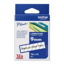 Brother TZe-121 laminēta lente, TZE121, 8 m, 9 mm, 1 kasete, melns uz caurspīdīga, pa&scaron;līmējo&scaron;a, iek&scaron;ējai/ārējai lieto&scaron;anai