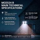 Maclean LED sienas lampa, MCE524 B, 20W, 1500lm, IP65, neitrāla balta 4000K, melna, 5-12m, 180&deg;, AC/DC