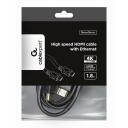 Gembird HDMI-HDMI kaabel 1.8m CC-HDMI4L-6, 4K UHD, 3D, kuld&uuml;hendused, must