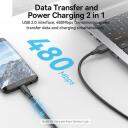 Vention USB2.0 į Micro-B kabelis/0.25m juodas CTIBC, 0.25m, USB A, Micro-USB B, 2A, 0.48Gbit/s, PVC, Ni