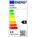 Emos LED lemputė A60 ZQ5E61, 13 W, 1521 lm, 230 V, 2700 K, E27, 180&deg;, 30 000 val., E, 80