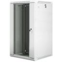 Lanberg Seinale paigaldatav rack WF01-6622-10S, 600mm, 600mm, 22U, 60kg, IP20, klaasuks, 2 ventilaatoriavahet, 4 vertikaalset riba