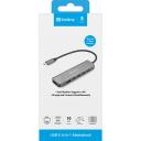 Sandberg USB-C 6-in-1 MediaDock 136-77, 54g, pelēks, USB-C, Windows 11, 1xHDMI, 6 porti, 19cm, 4xUSB-C, 100W, PD 3.0, 2 displeji