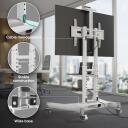 Onkron TV stovas TS1552-W, 40-70 colių, maksimali apkrova 60.5 kg, auk&scaron;čio reguliavimas 1200-1500 mm, 2 AV lentynos