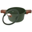 Resto Keta 93701 2.6L, 200mm, 215mm, 330mm, 125mm, stiklinis dangtis, 2 rankenos, žalia, nelipnus danga, indukcija