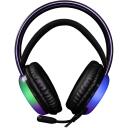 White Shark Austiņas PEACOCK-2 BLACK, 212g, 32&Omega;, 20Hz-20KHz, 2m, RGB apgaismojums, virs ausīm, vadu, iebūvēts mikrofons