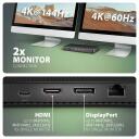 Axagon dokas HMC-U4, USB4 40Gbps, 3x USB-A, 2x USB-C, HDMI 8K/30Hz, DP, RJ-45, SD/mSD, audio, PD 100W