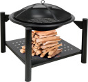 STEEL FIRE PIT W/ LOG STORE 58X58CMX55CM 99914 LUND