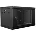 Lanberg seinakapp 19 tolli 6U WF01-6406-10B, 600mm, 6U, 60kg, IP20, klaasd doors, 2 ventilaatori pesa, 4 vertikaalset riba