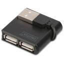 Digitus USB centrmezgls, 4 porti, DA-70217, 4 x USB 2.0, 480 Mb/s, melns
