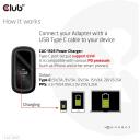 Club3D lādētājs CAC-1905EU 65W, 100-240V, 1x USB Type-C, PD 3.0, OCP, OVP, SCP, OTP, CE, FCC, melns