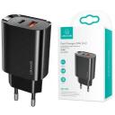 Usams Laadija Usa000816, 20W, 1xUSB-C, 1xUSB, 12V, 3A, kiire laadimine, topeltv&auml;ljund