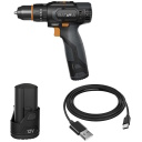 Bezvadu kombinētais urbis 12V 350/1400 rpm komplekts ar 2.0Ah akumulatoru un USB-C uzlādes kabeli 7065261 Batavia