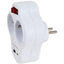 Esperanza sadalītājs ELK311W, 130g, 2 AC izejas, 1 USB 2.0, 3680W, 16A, 220-240V, 50Hz, balts
