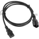 Lanberg IEC 320 C13 kuni C14 kaabel CA-C13E-11CC-0018-BK, 1.8 m, must, VDE, plastkorpus
