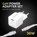 Intenso toiteadapter 7803052 30 W, 100-240 V, 1 USB Type-C, kiire laadimine, 1.5 m USB-C Lightning kaabel, valge