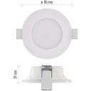 Emos LED prožektorius LORI ZV1163, 4,5 W, 345 lm, IP65, 110&deg;, 2700/4000 K, įmontuojamas, plastikas