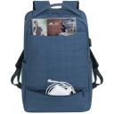 Rivacase Seljakott BISCAYNE 8365BLUE, 17.3", 850g, pol&uuml;ester, monokroomne, 2 taskut, ergonoomiline disain