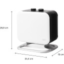 Ventilatora sildītājs ar 1800 W jaudu diviem jaudas līmeņiem piemērots 10–30 m² telpām balts CUS1800MECWA Mill